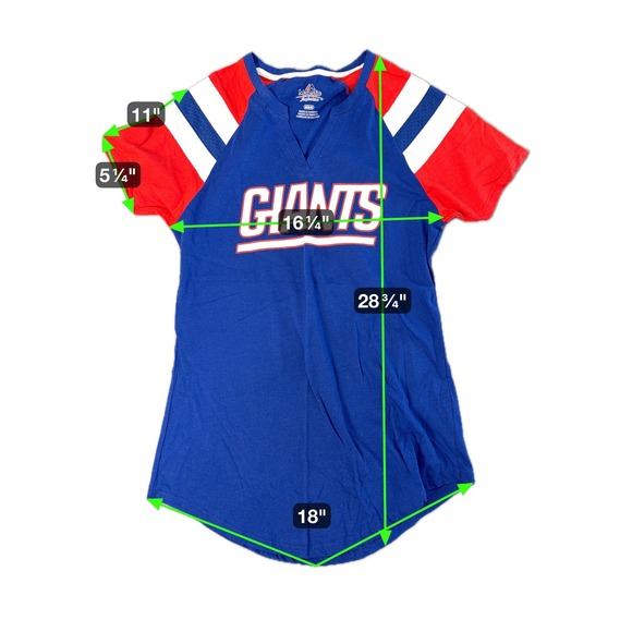 New York Giants T Shirt Womens Medium NFL Football Team Apparel Red Blue - Picture 3 of 6